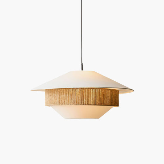 Stevie Woven Minimalist Metal Pendant Lamp