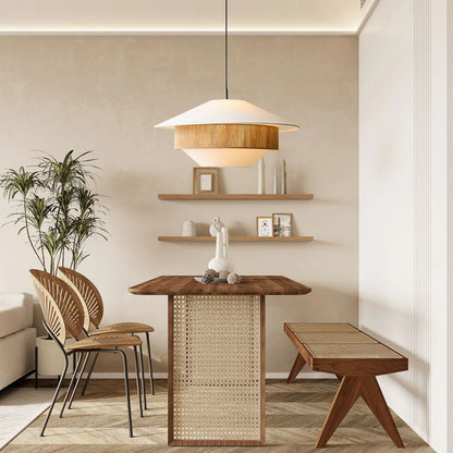 Stevie Woven Minimalist Metal Pendant Lamp