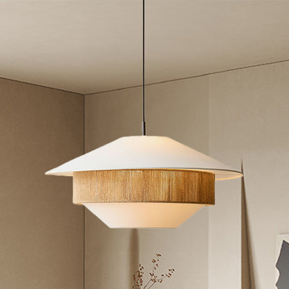 Stevie Woven Minimalist Metal Pendant Lamp