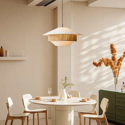 Stevie Woven Minimalist Metal Pendant Lamp