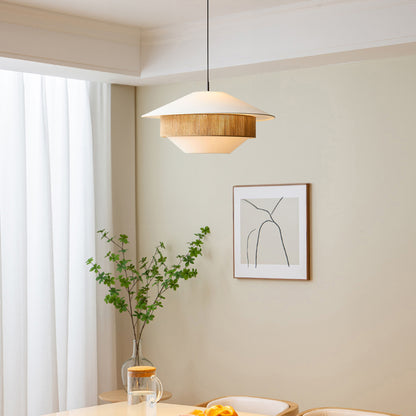 Stevie Woven Minimalist Metal Pendant Lamp