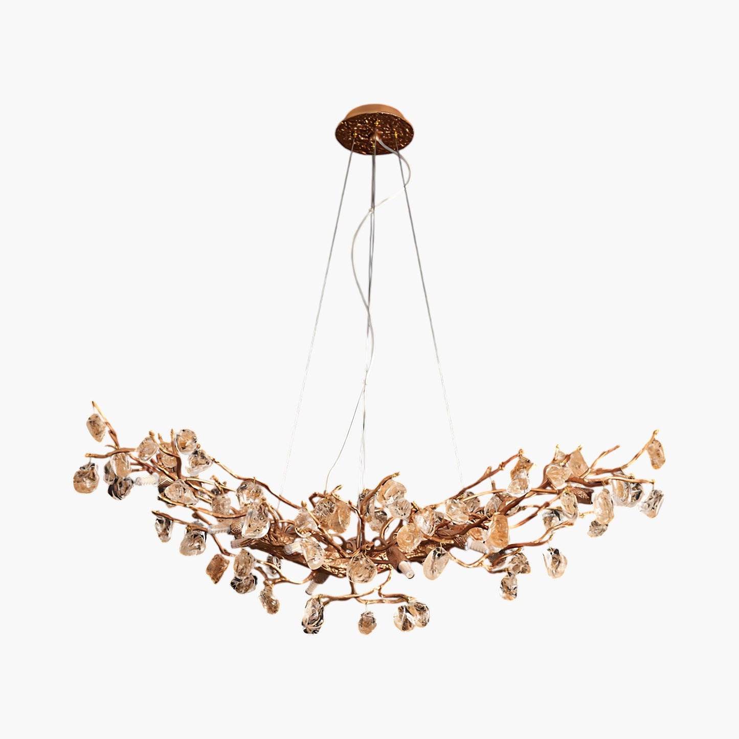 Stone Crystal Classic Brass Chandelier