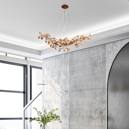 Stone Crystal Classic Brass Chandelier