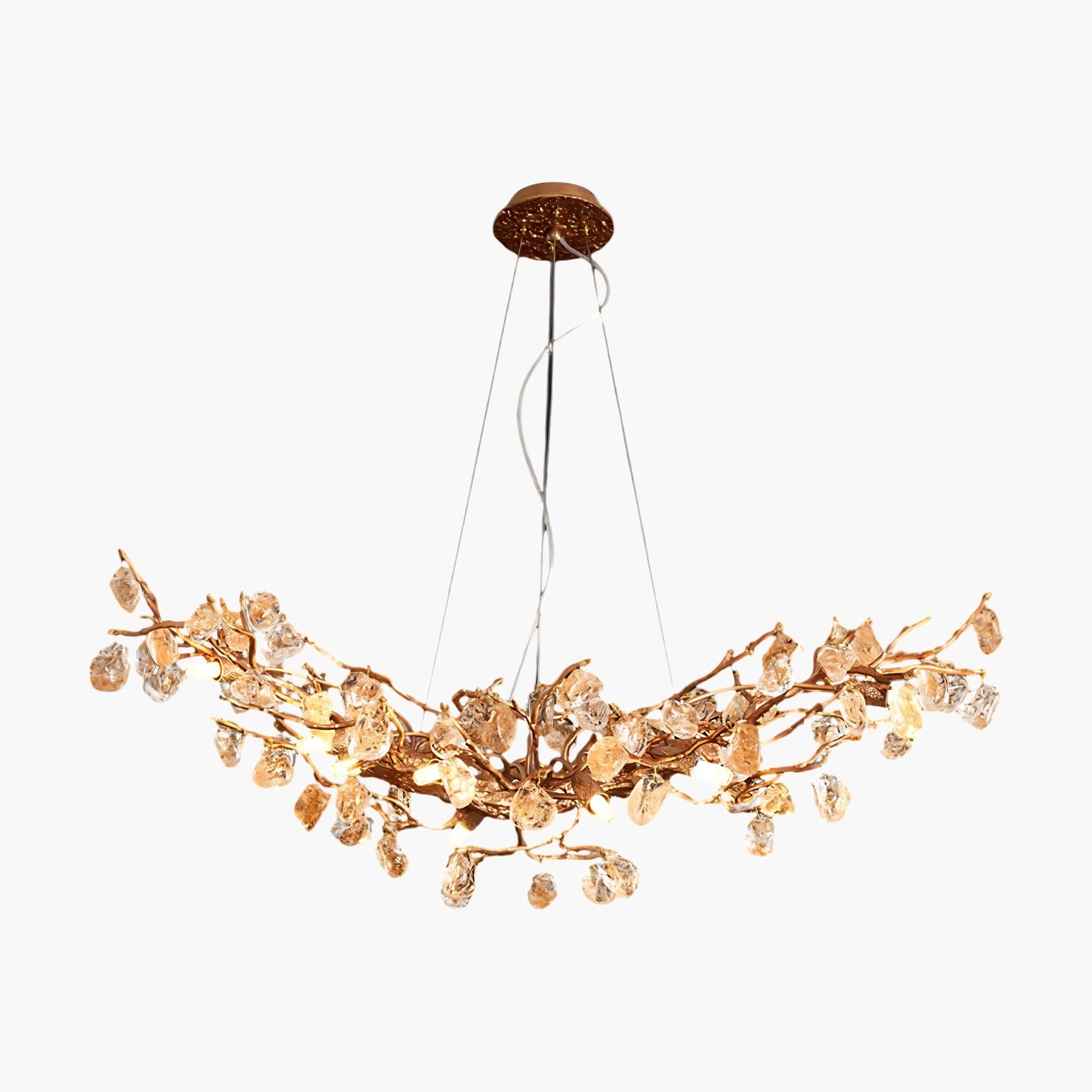 Stone Crystal Classic Brass Chandelier