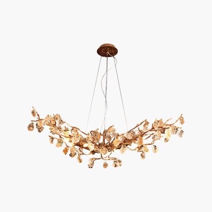 Stone Crystal Classic Brass Chandelier