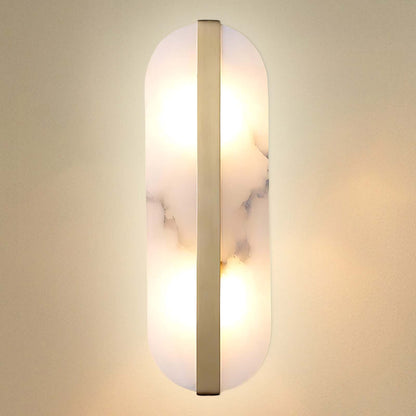 Stone Eclectic Metal Wall Alabaster LED Sconce