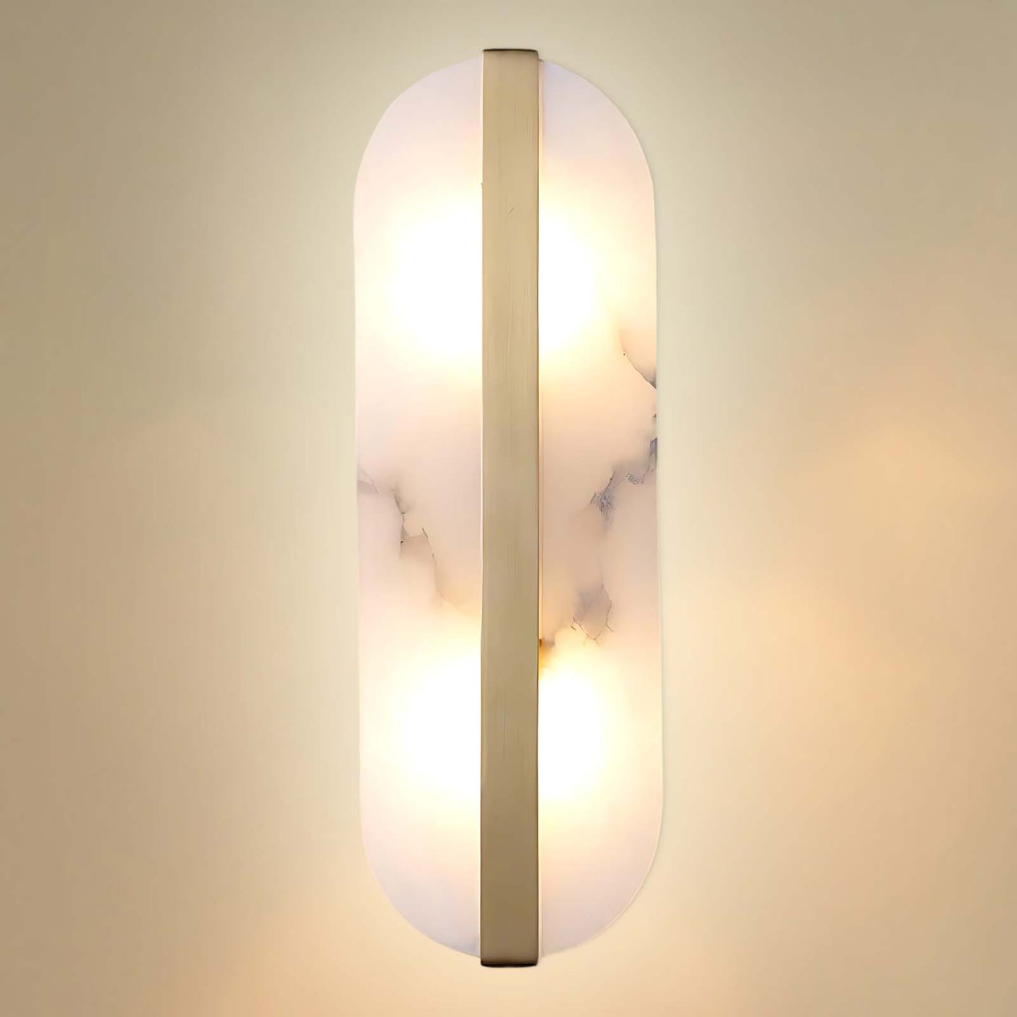 Stone Eclectic Metal Wall Alabaster LED Sconce