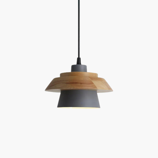 Stone Wood Eclectic Metal Pendant Lamp