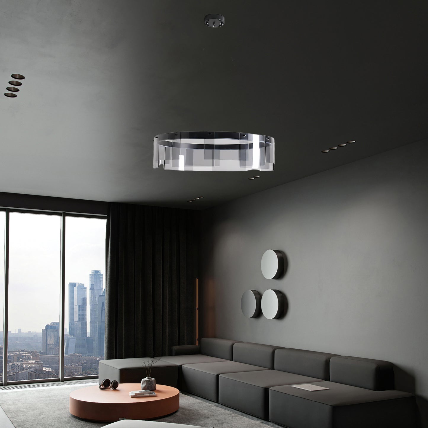 Stratos LED Modern Crystal Chandelier