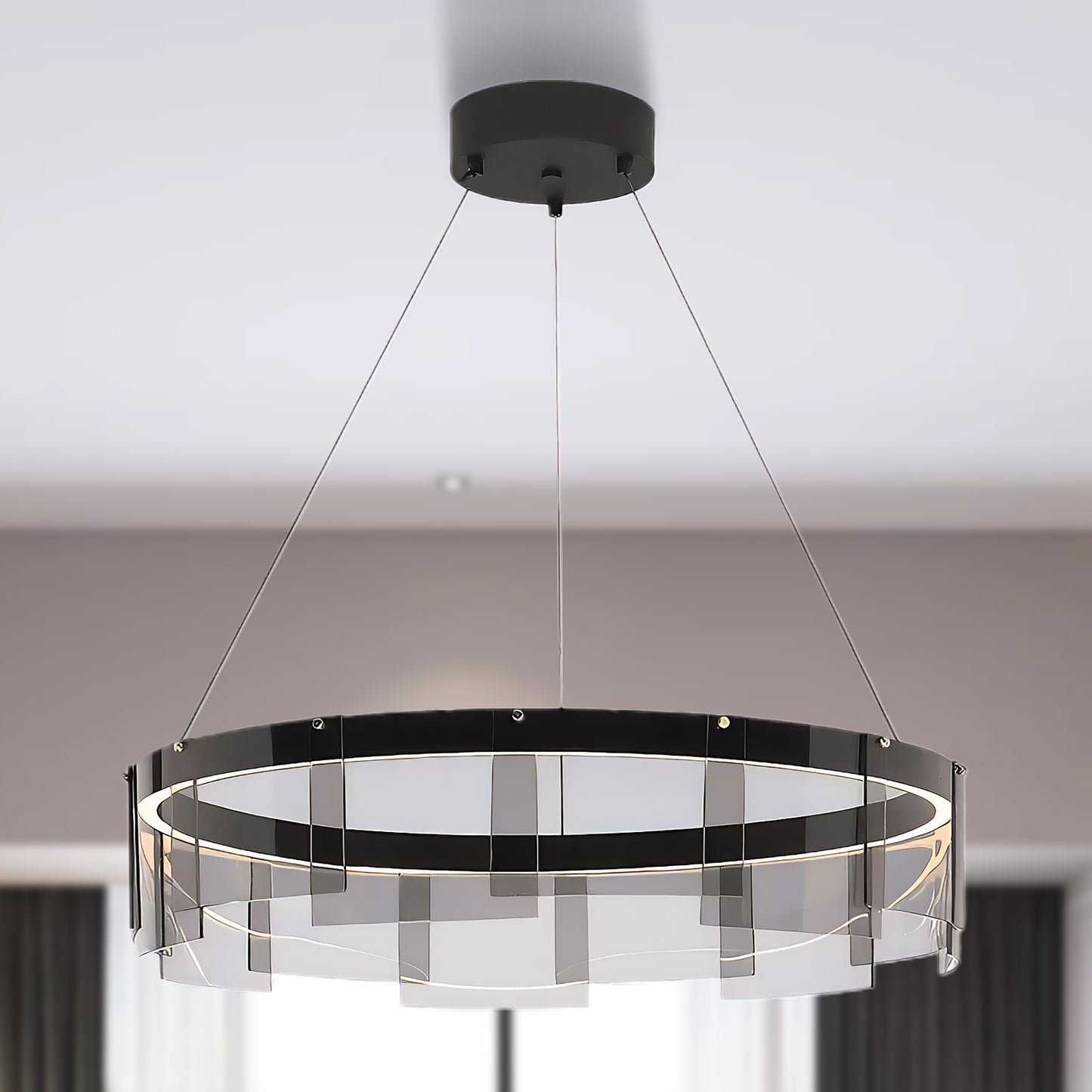 Stratos LED Modern Crystal Chandelier