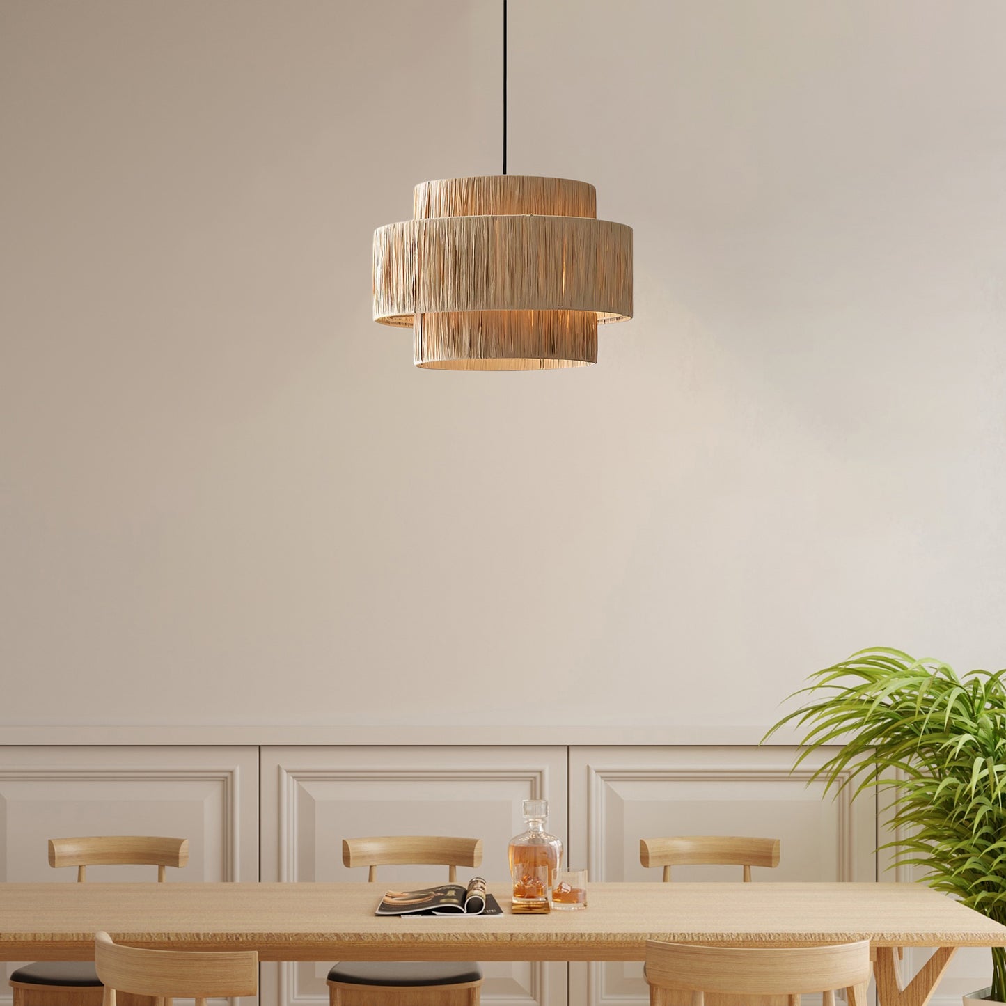 Straw Art Eclectic Metal Pendant Light