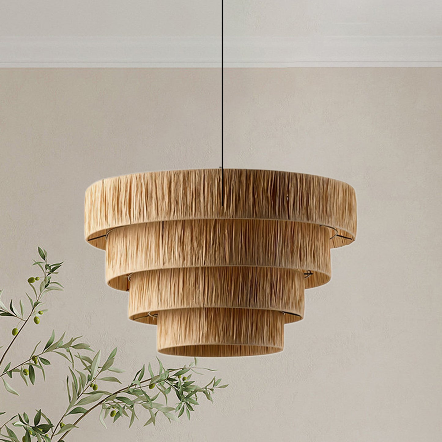 Straw Art Eclectic Metal Pendant Light