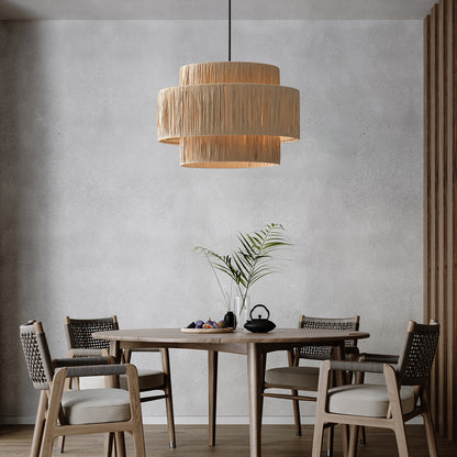 Straw Art Eclectic Metal Pendant Light