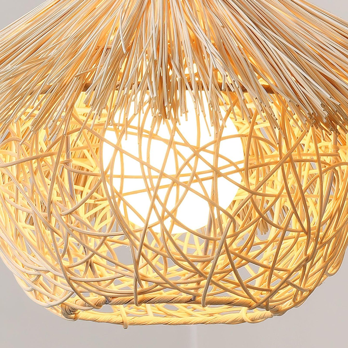 Straw Hat Traditional Material Pendant Light