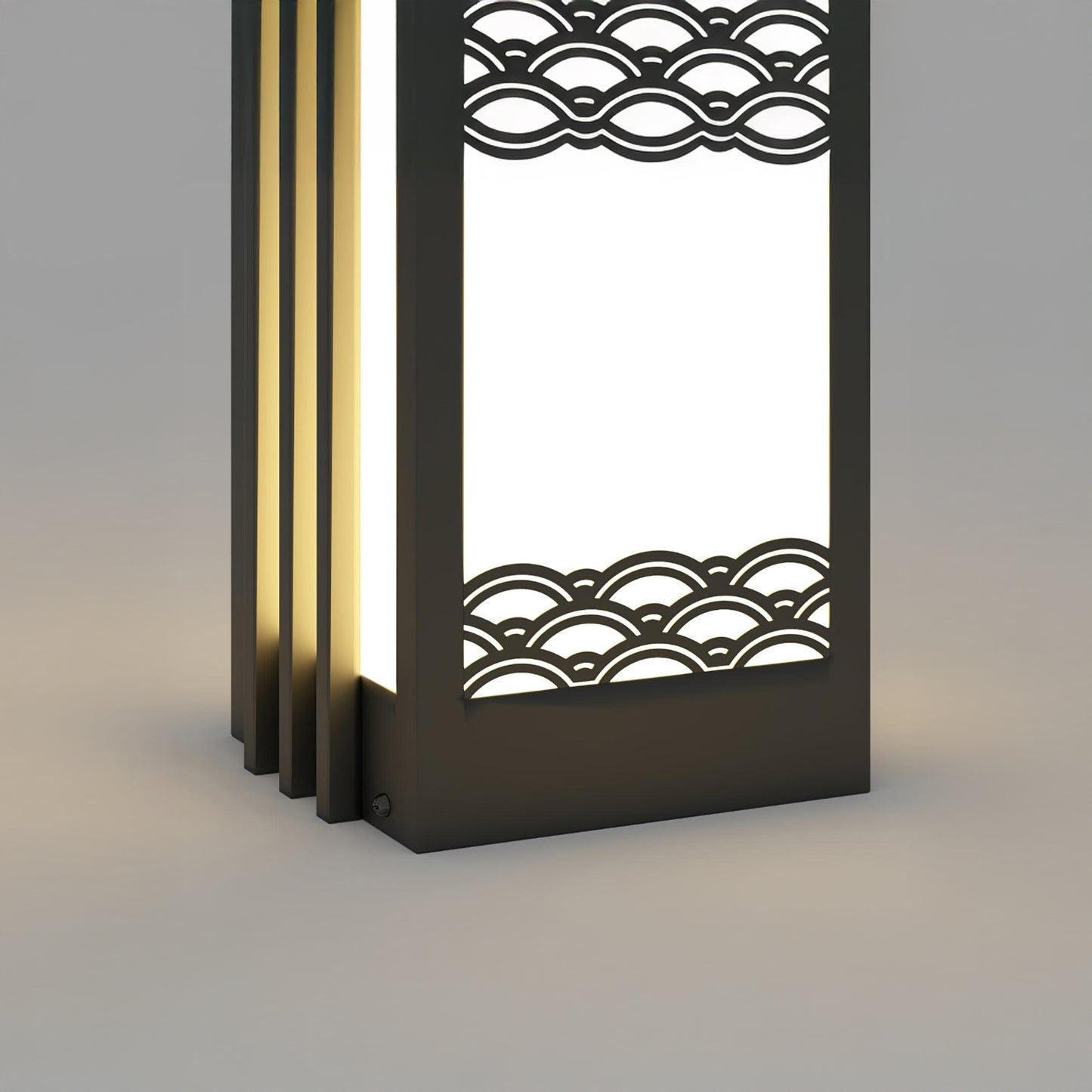 Sunrise Pattern Art Deco Steel Outdoor Light