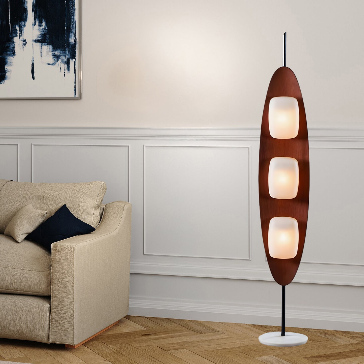 Surfboard Modern Crystal Floor Lamp