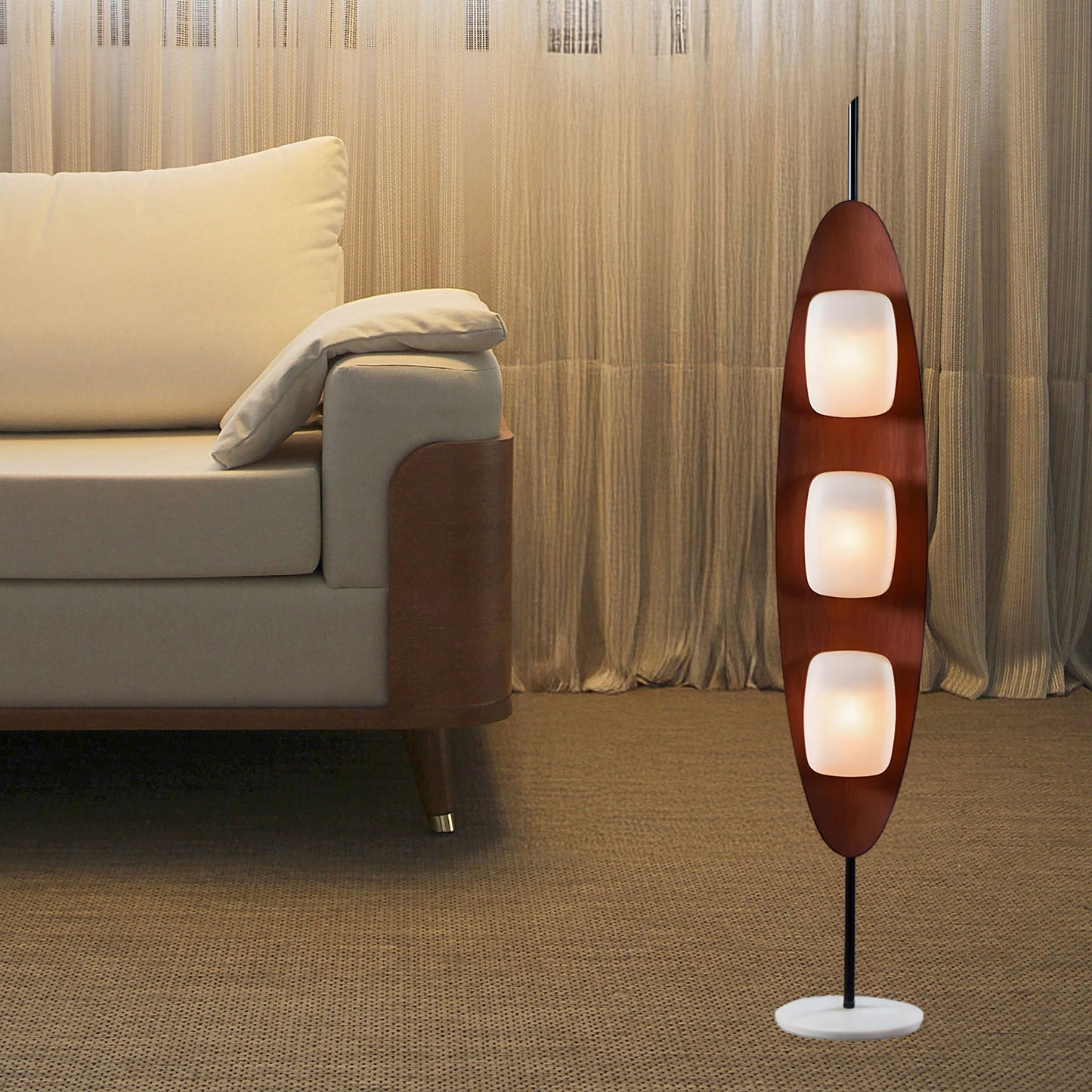 Surfboard Modern Crystal Floor Lamp