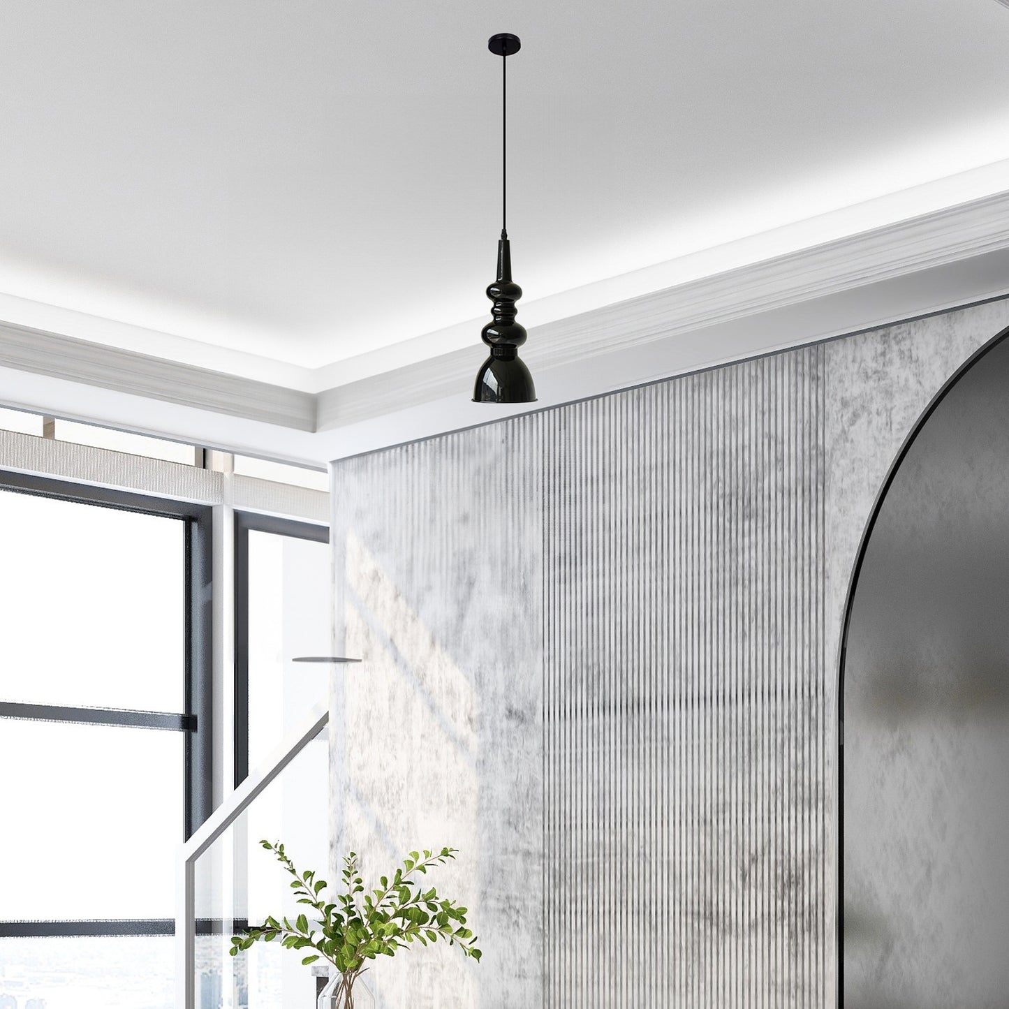 Svelte Noir Modern Metal Pendant Light