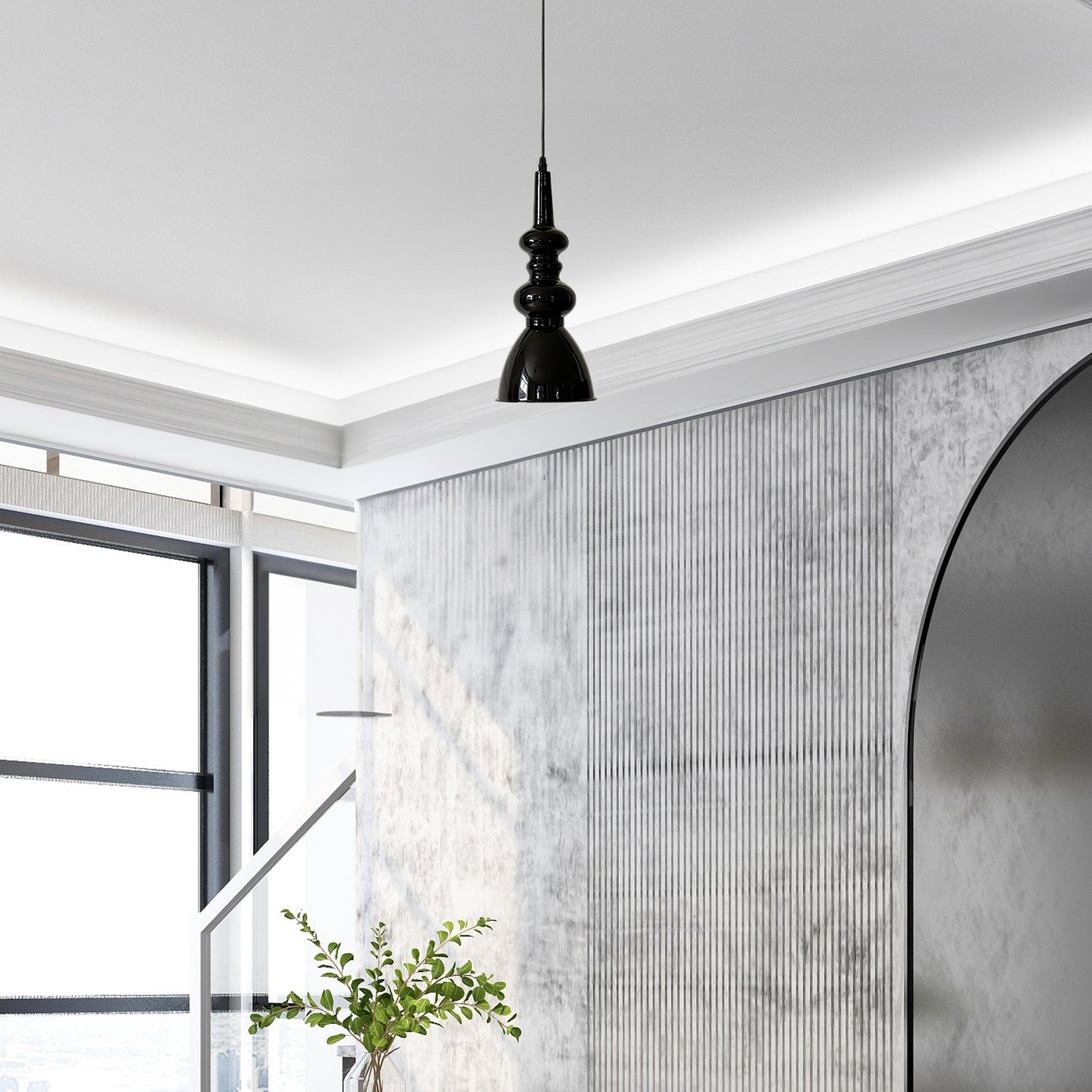 Svelte Noir Modern Metal Pendant Light