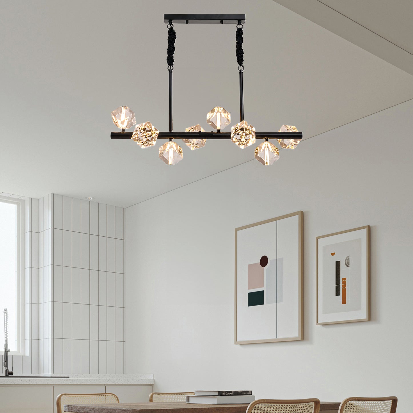 Takku Crystal Eclectic Metal Chandelier