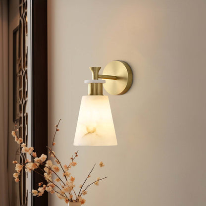 Tapered Alabaster Luxury Crystal Wall Sconce