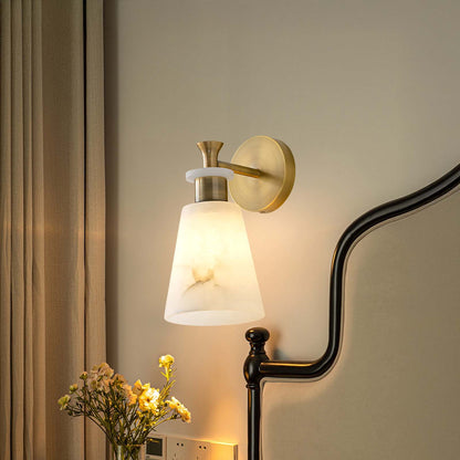 Tapered Alabaster Luxury Crystal Wall Sconce