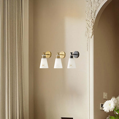 Tapered Alabaster Luxury Crystal Wall Sconce