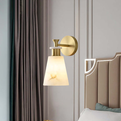 Tapered Alabaster Luxury Crystal Wall Sconce