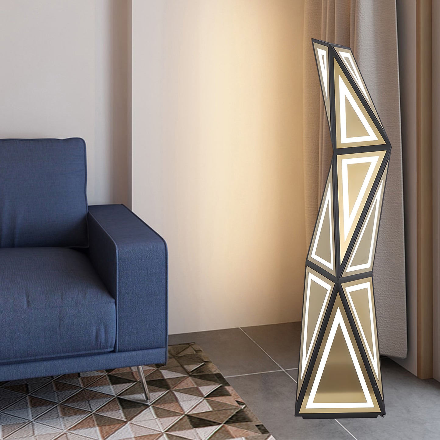 Tapered Cube Modern Metal Floor Lamp