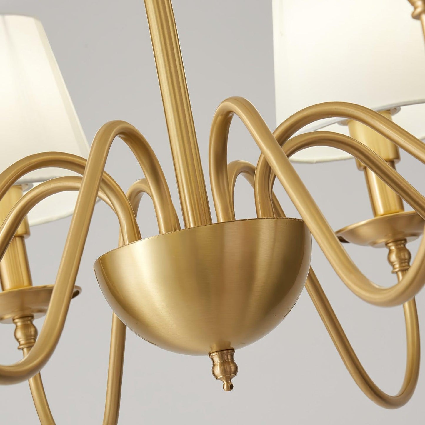 Tapered Fabric Minimalist Brass Chandelier