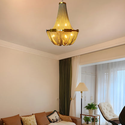 Tassel Aluminum Chain Traditional Metal Chandelier