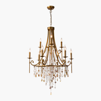 Tatum Lux Shell Crystal Eclectic Metal Chandelier