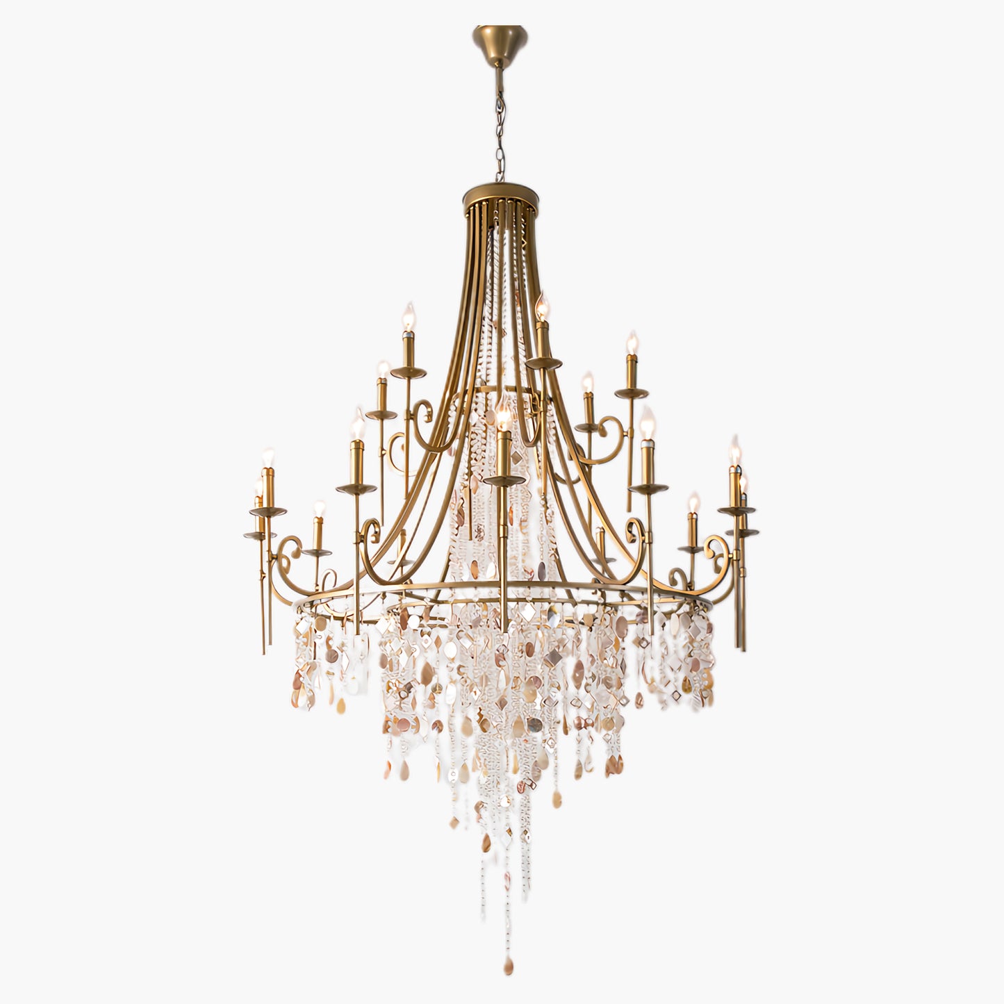 Tatum Lux Shell Crystal Eclectic Metal Chandelier