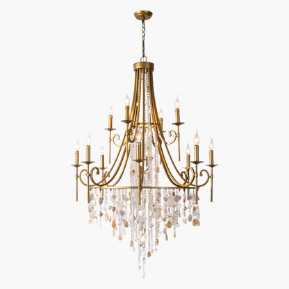 Tatum Lux Shell Crystal Eclectic Metal Chandelier