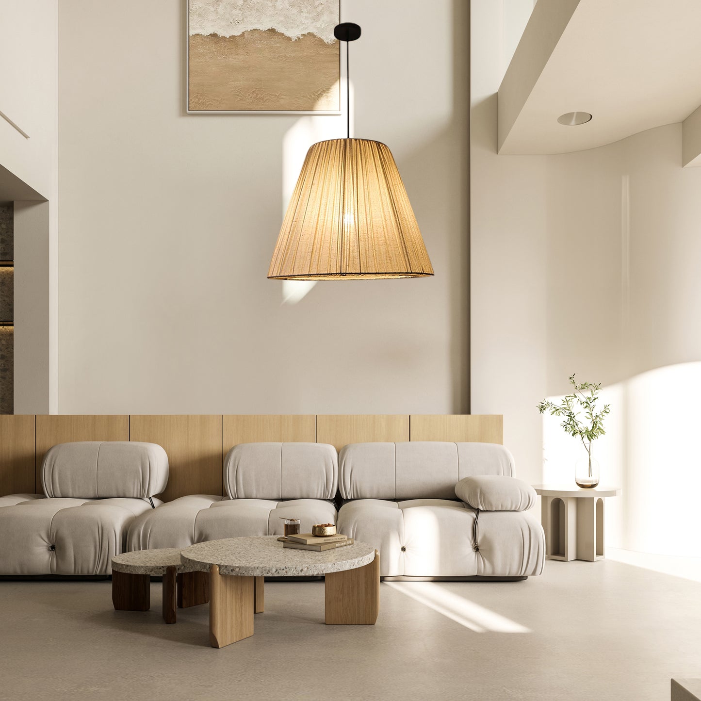 Textile Taper Contemporary Metal Pendant Lamp