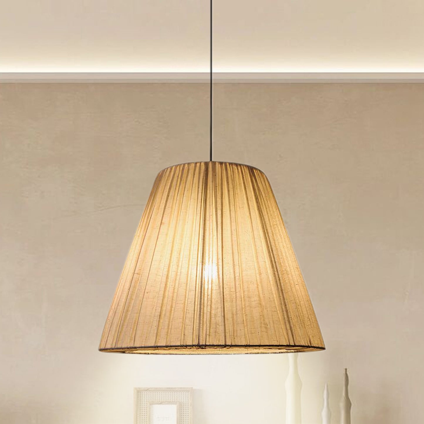 Textile Taper Contemporary Metal Pendant Lamp