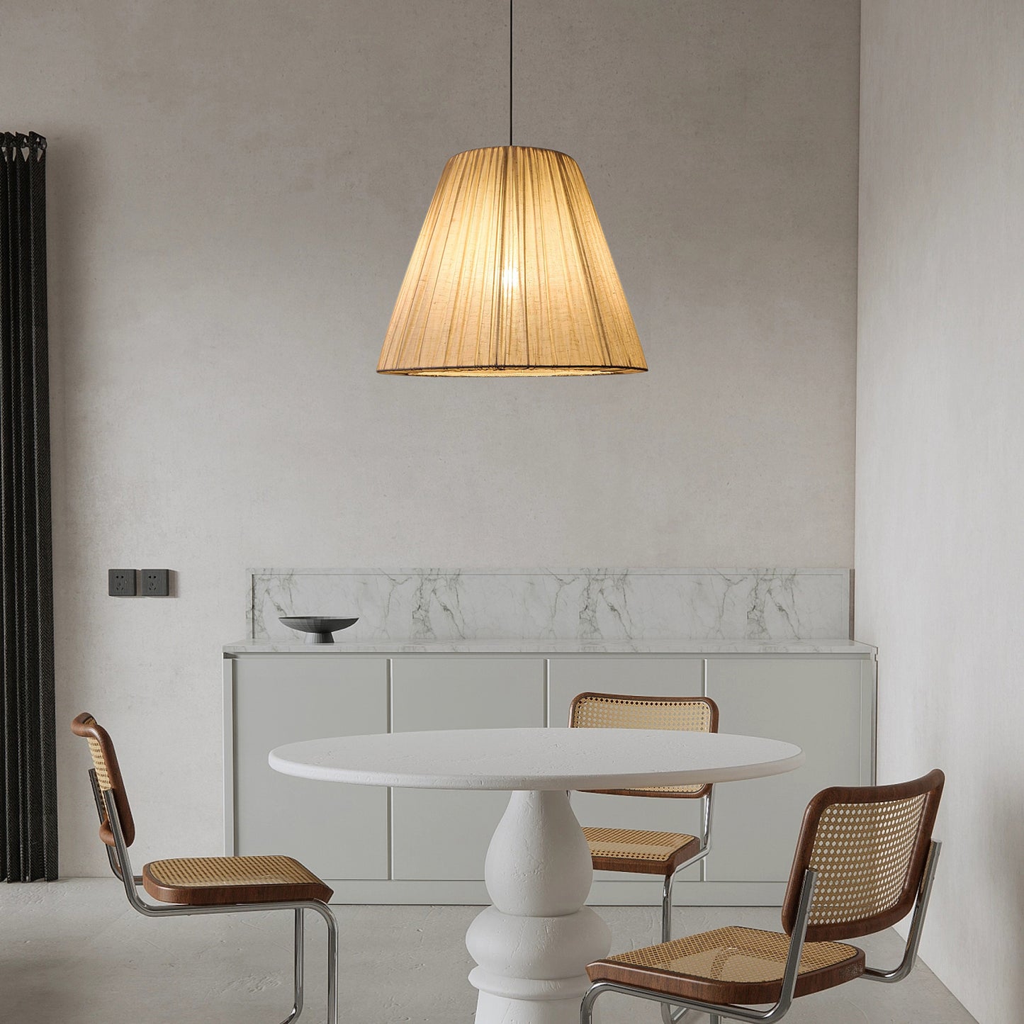 Textile Taper Contemporary Metal Pendant Lamp