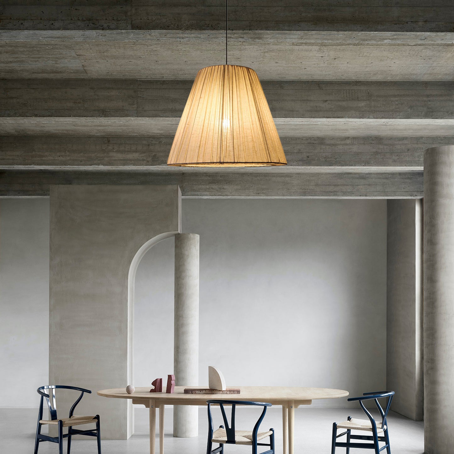 Textile Taper Contemporary Metal Pendant Lamp