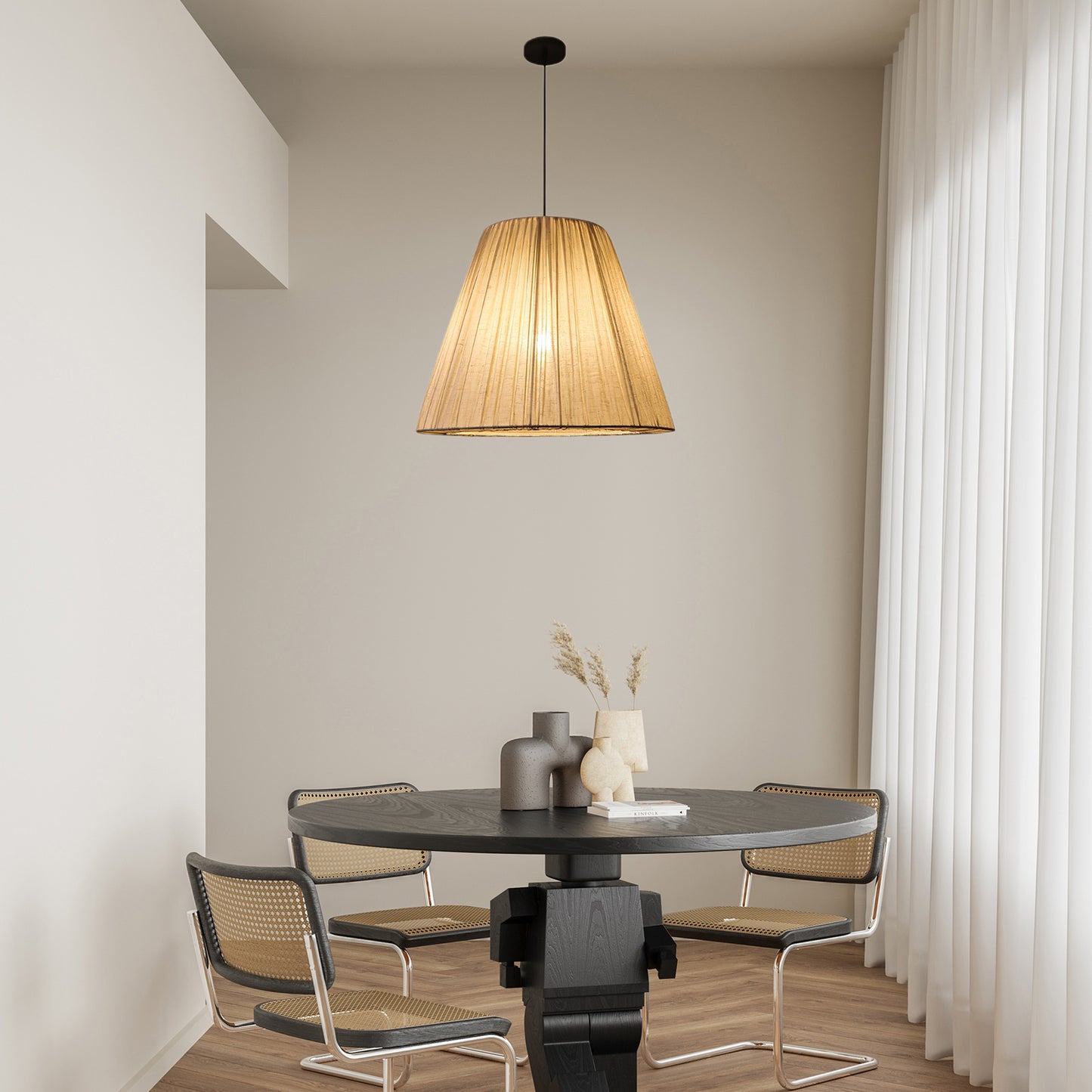 Textile Taper Contemporary Metal Pendant Lamp