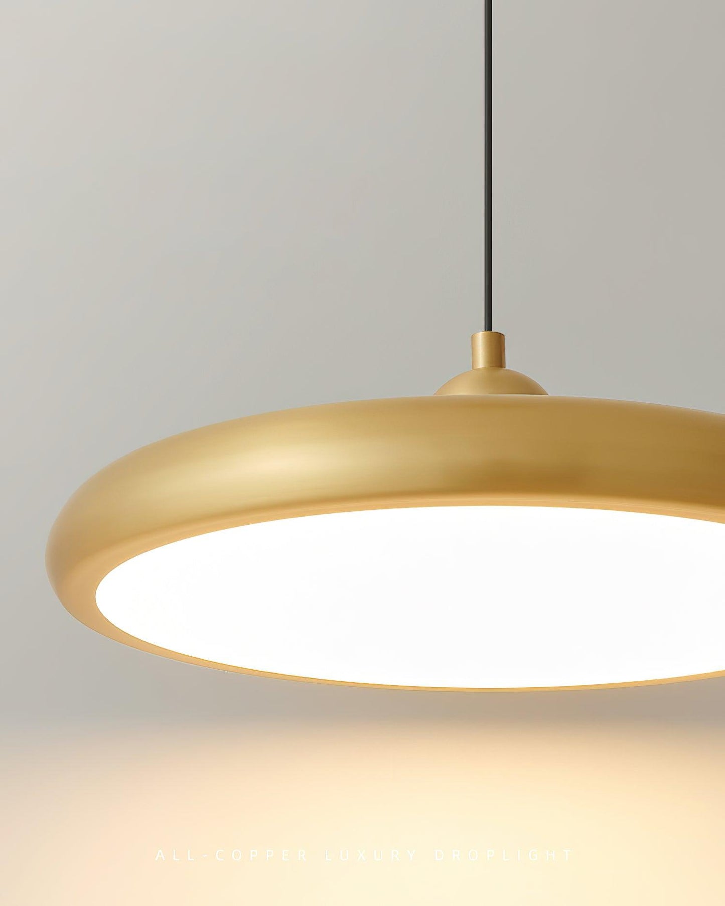 Thin Disc Modern Brass Pendant Lamp