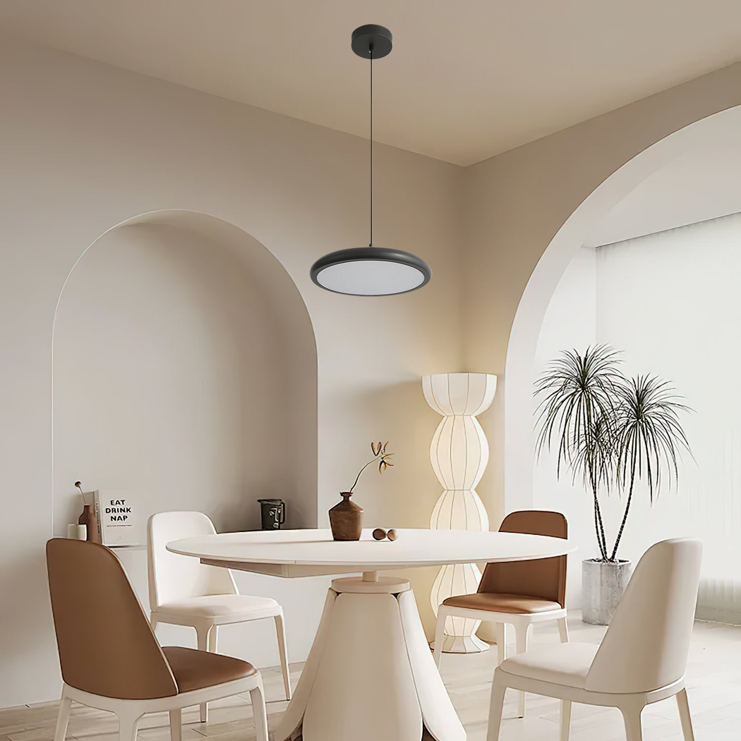 Thin Disc Modern Brass Pendant Lamp