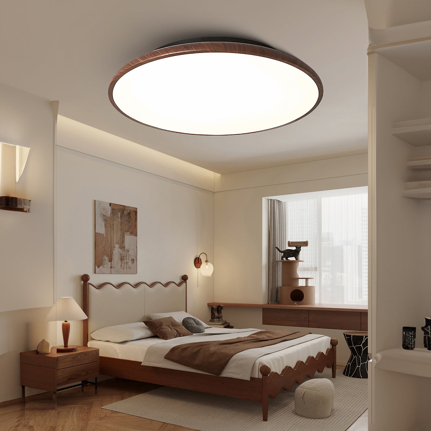 Thin Geometry Shape Modern Metal Ceiling Lamp