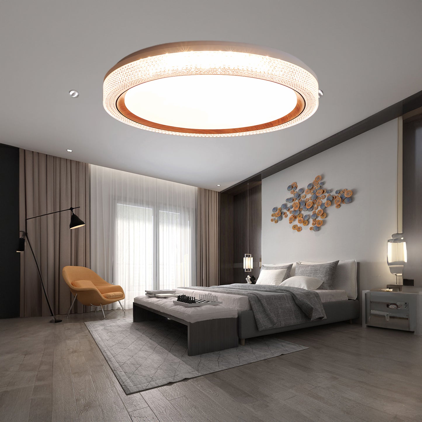 Thin Round Modern Metal Ceiling Lamp