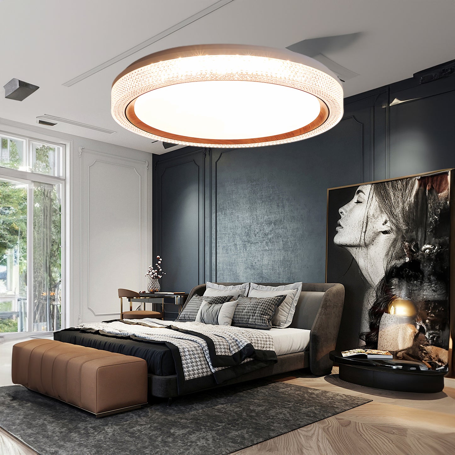 Thin Round Modern Metal Ceiling Lamp