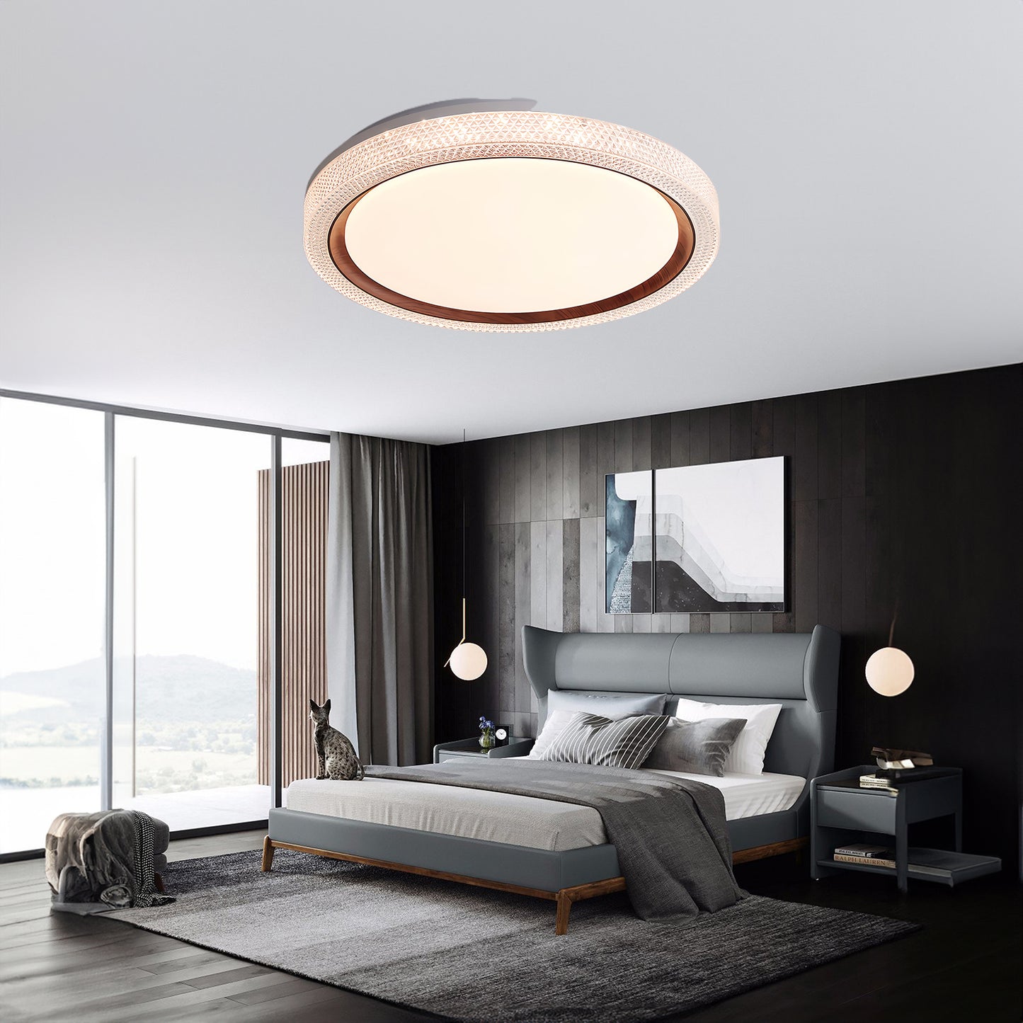 Thin Round Modern Metal Ceiling Lamp