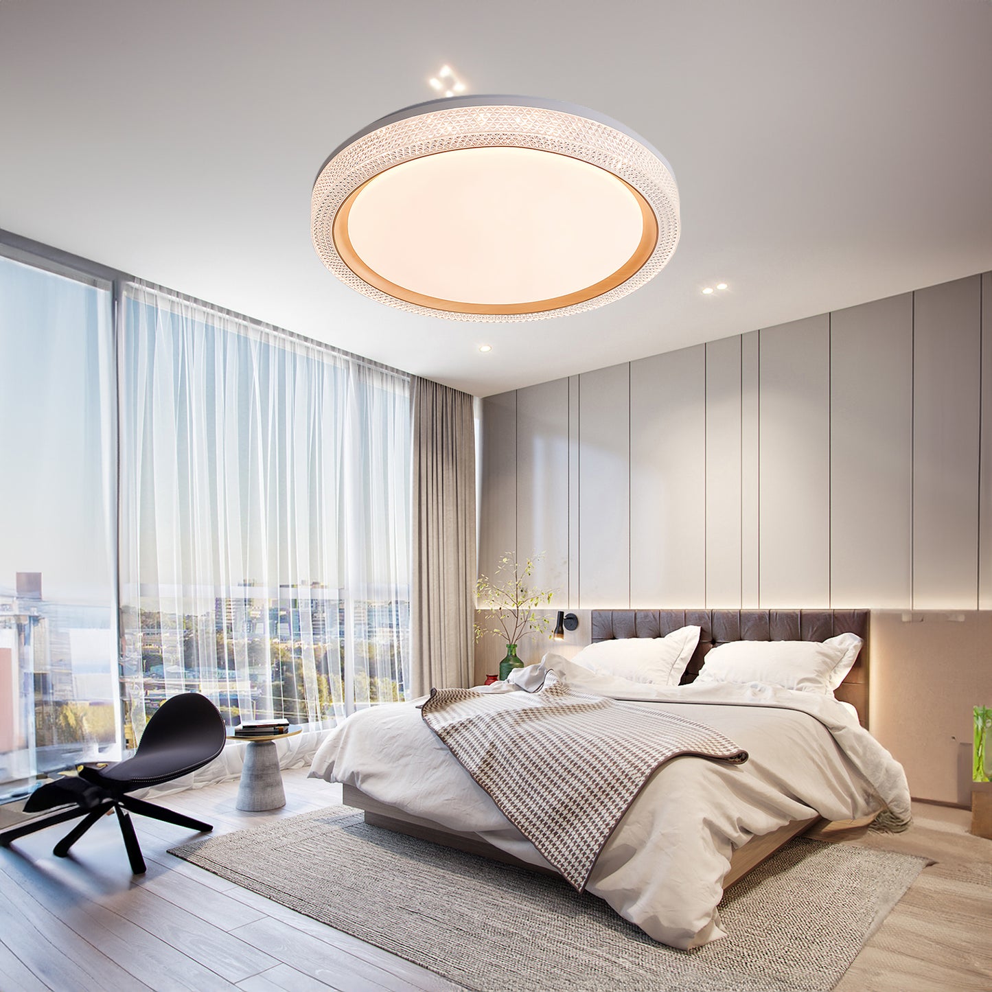 Thin Round Modern Metal Ceiling Lamp