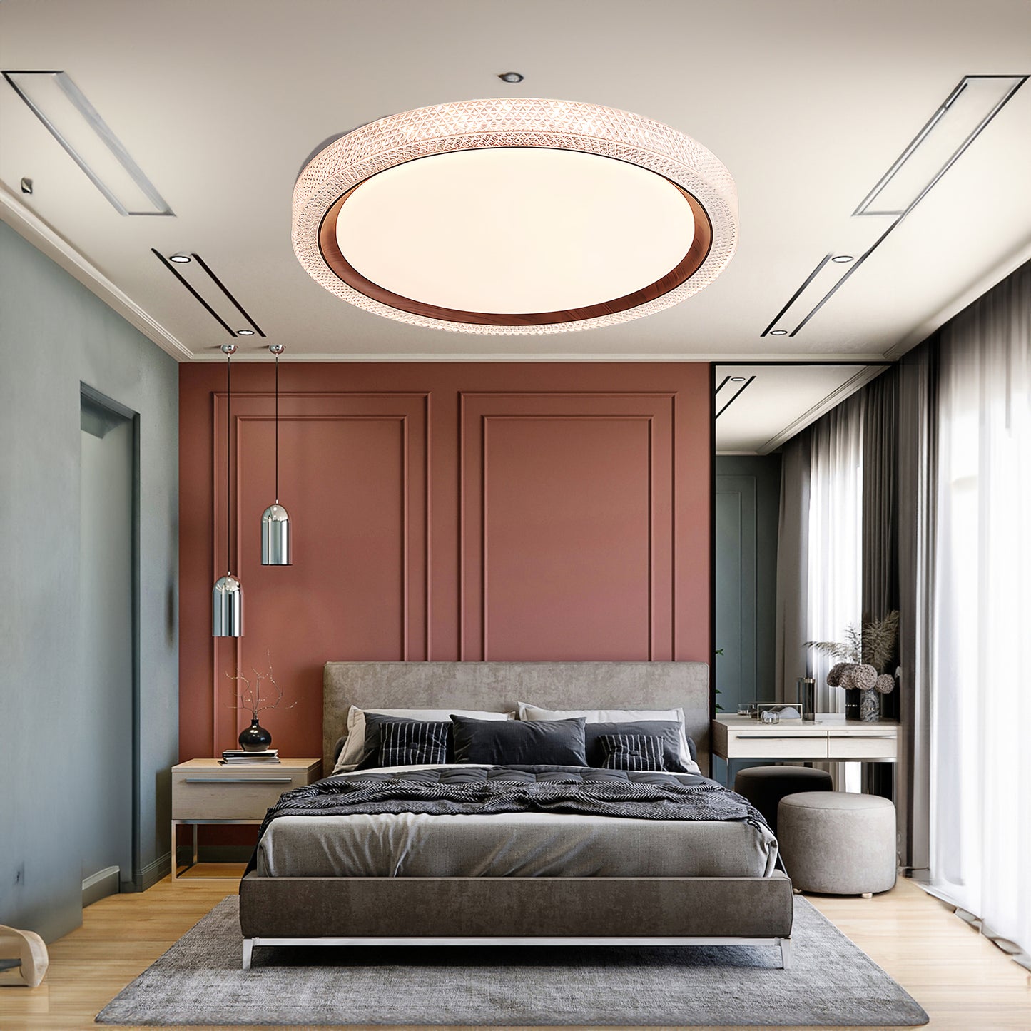 Thin Round Modern Metal Ceiling Lamp