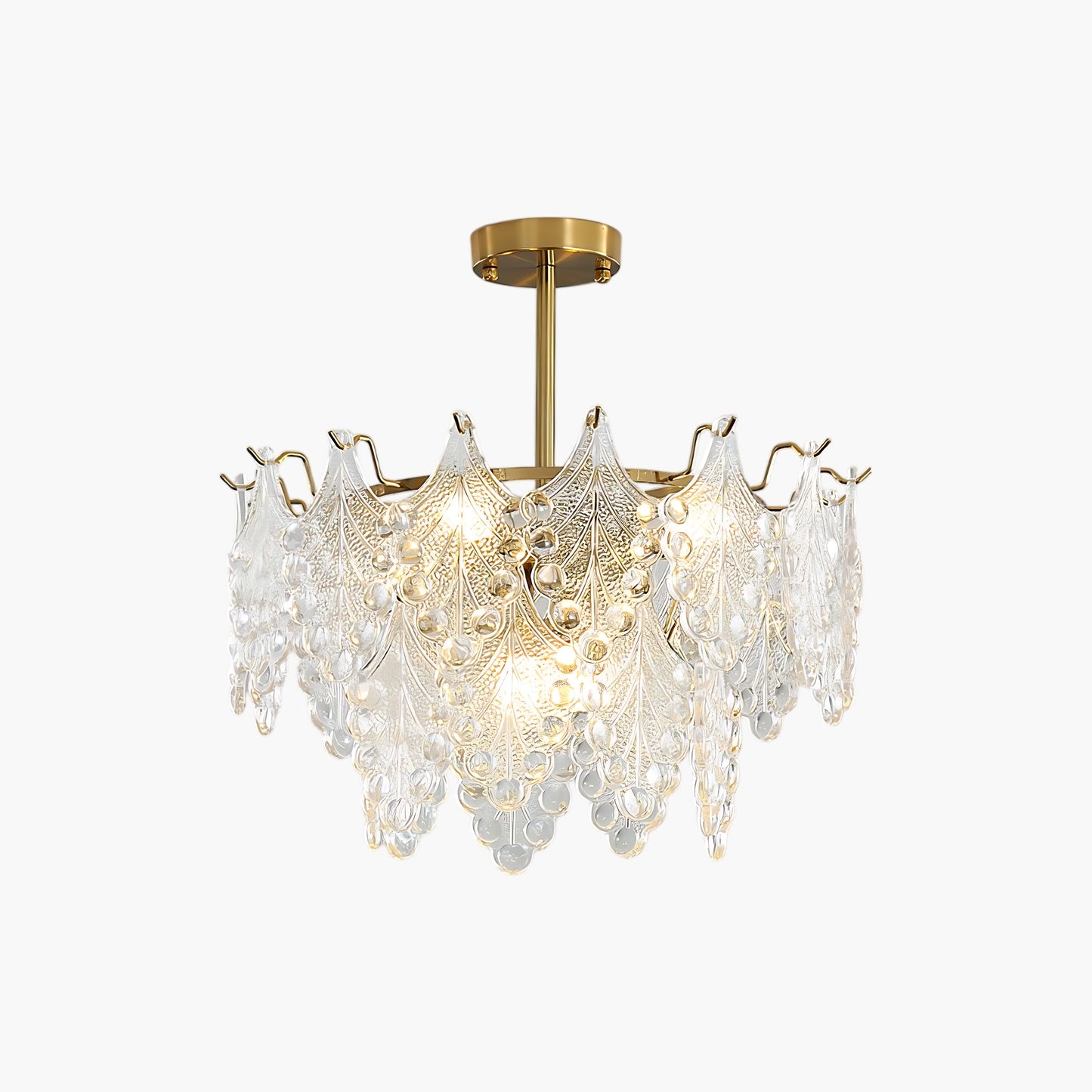 Tiered Carved Modern Crystal Chandelier