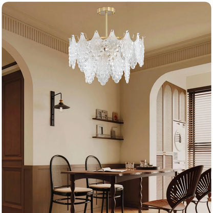 Tiered Carved Modern Crystal Chandelier