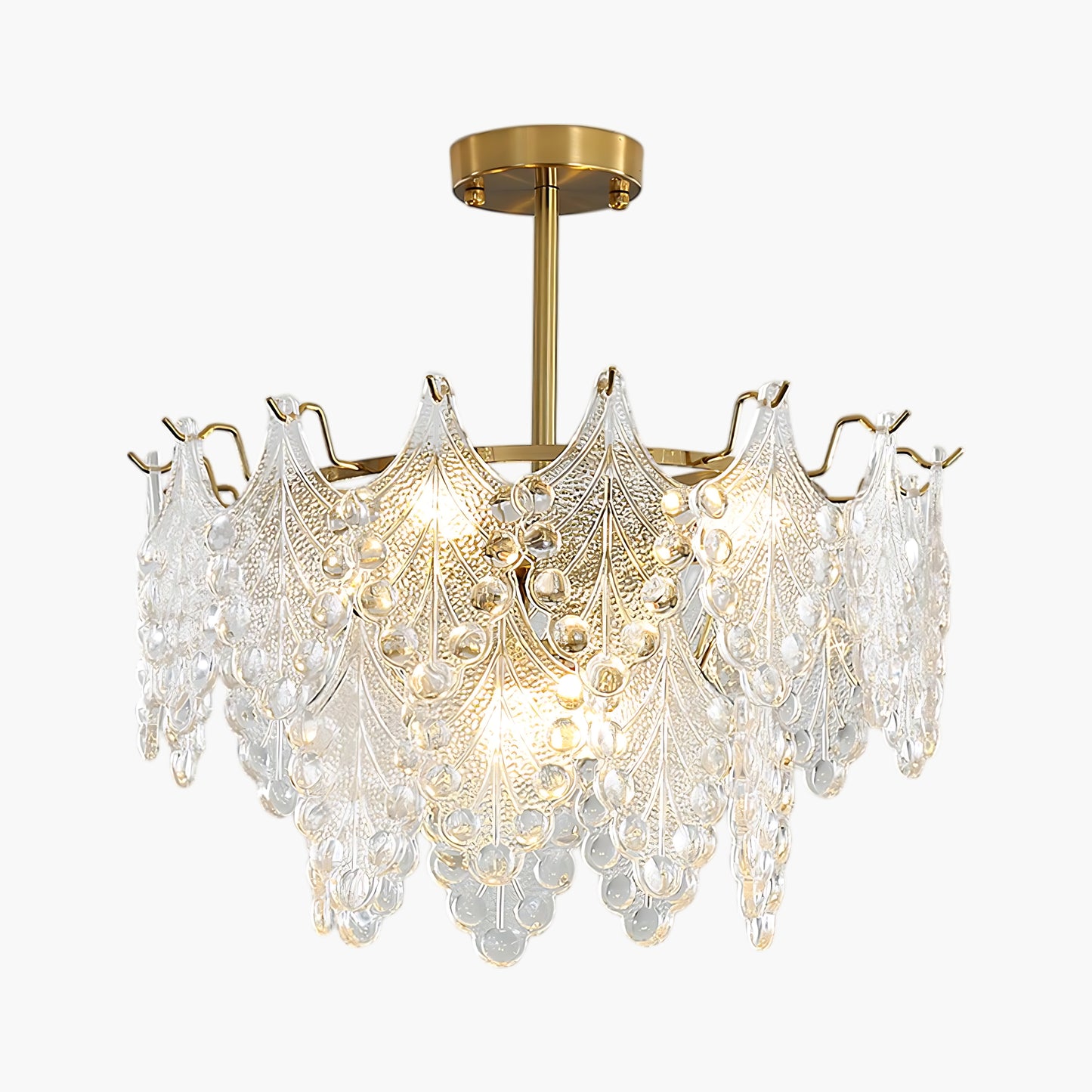 Tiered Carved Modern Crystal Chandelier